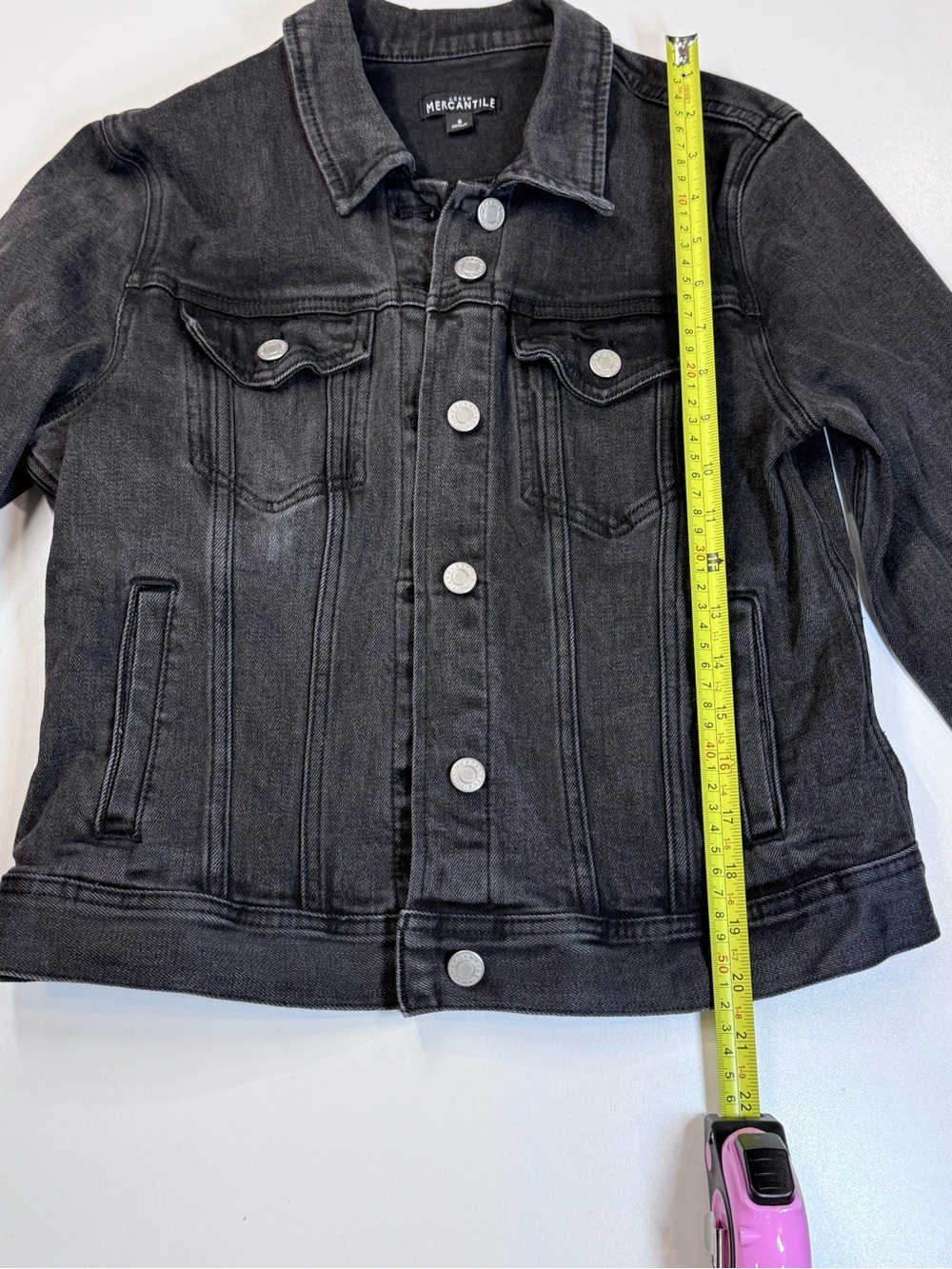 J.Crew Mercantile Charcoal Black Denim Trucker Jacket | Size S - Picture 9 of 16
